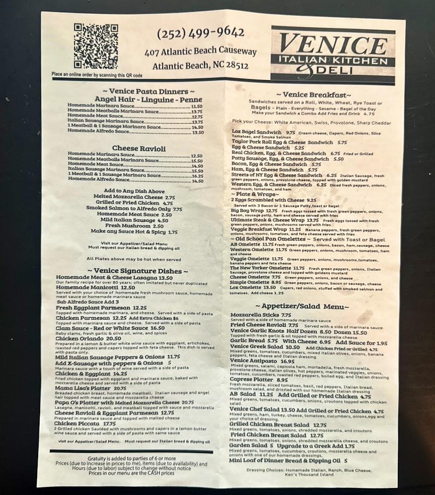 Venice Italian Kitchen Menu image 2